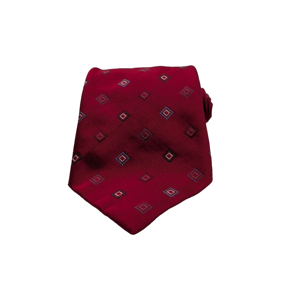 Altea Milano Tie 100% Silk Made in Italy Red Wide, Long Fit